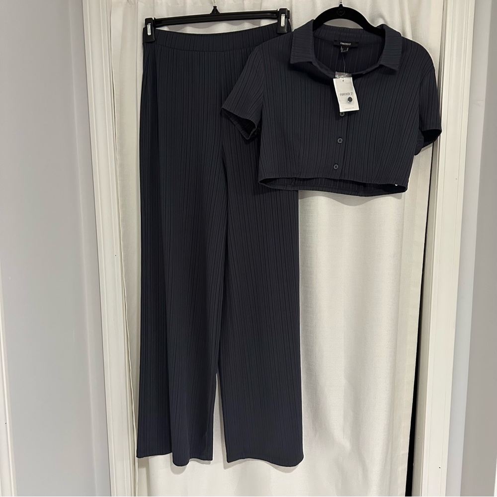 NWT Forever 21 Gray Two Piece Set